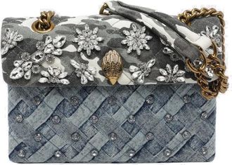 Kurt Geiger Tassen, Dames, Blauw, ONE Size, Denim, Kensington Crystals Bag