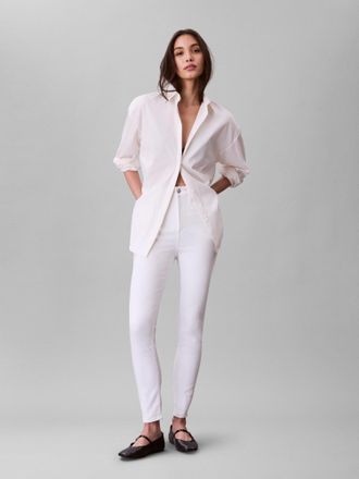 Calvin Klein Jeans Skinny-fit-Jeans CALVIN KLEIN JEANS HGH RS SKNNY ANKL JN, Damen, Gr. 29, N-Gr, weiss (chalk wei&szlig;), Denim/Jeans, Obermaterial: 72% Baumwolle, 18% Lyoce