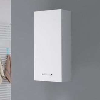 Feridras Feridras - Pensile Bagno Singolo 1 Anta Mobiletto Sospeso Lavanderia Legno Bianco