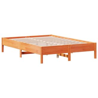 Berkfield Home Bed Frame Frame Wax Brown 150x200 cm King Size Solid Wood Pine