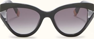 Furla Occhiali Da Sole Nero Nero Acetato Color-block Donna