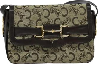 Celine Pre-owned Canvas celine-bags - Dames - Vintage Schoudertas - Beige - ONE Size - Leer - Vintage