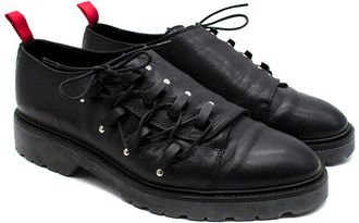 Dior Black Grained Off Centre Brogues Size 41