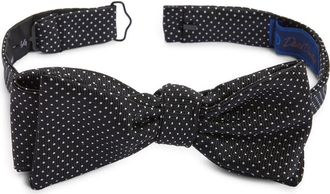 David Donahue Silk Bow Tie in Black/White at Nordstrom