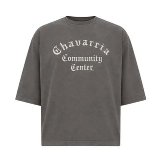 Willy Chavarria T-Shirts, male, Gray, Size: S Community Center Cotton T-Shirt