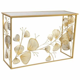 Wanderlust Deco Recibidor-consola de metal dorado 120x40x80