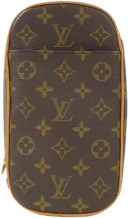 Louis Vuitton Pre-owned Monogram Pochette Gange Schoudertas - Dames - Vintage Mini Tas - Bruin - ONE Size - Vintage