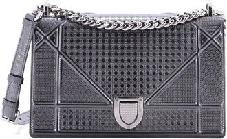 Dior Diorama Flap Bag Cannage Embossed Calfskin Medium shoulder bag - Grijs
