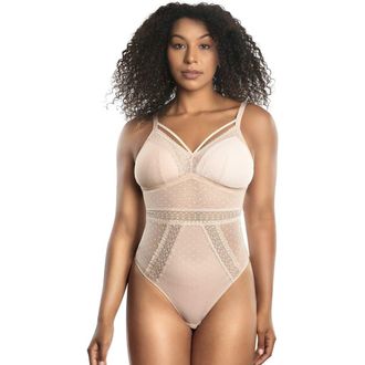 Affinitas Mia Dot Wire-Free Bodysuit in Cameo Rose at Nordstrom, Size X-Large