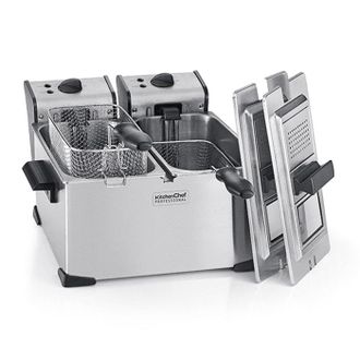 KitchenChef Kitchenchef - Freidora Doble 2x3.5l 4000w Acero Inoxidable - Kcpfr70x - Kitchen Chef