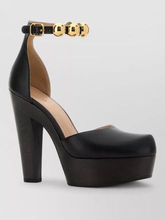 Chlo&eacute; leather platform pumps