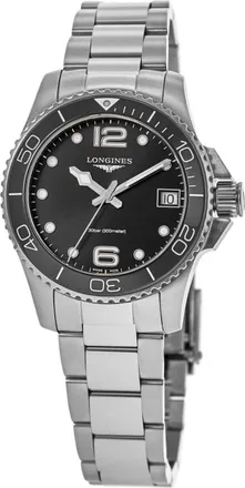 Longines HydroConquest Quartz Black Dial Stainless Steel Womens Watch L3.370.4.56.6