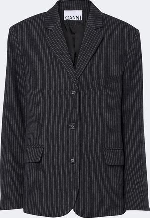 Ganni Blazer in flanella gessato