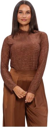 Nukus Nukus, Tops, Dames, Bruin, 2Xl, Leer, Gracie Top Stripe