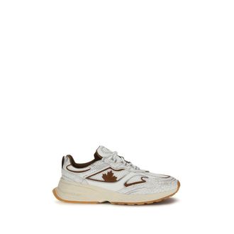 Dsquared2 White Calf Leather Bos Taurus Athletic Mens Sneakers
