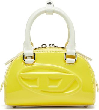 Diesel 1DR Dome-Mini bowling bag with naplak effect - Crossbody Bags - Woman - Yellow