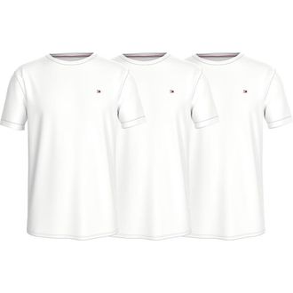Tommy Hilfiger Mens 3 Pack Short Sleeve Slim Fit T-Shirts, White (White/White/White), XXL