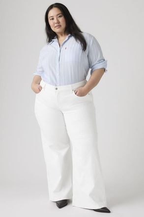 Levi's 318 Shaping Wide Leg Pants (Plus Size) - Hombre - 16L - White / Soft Clean White