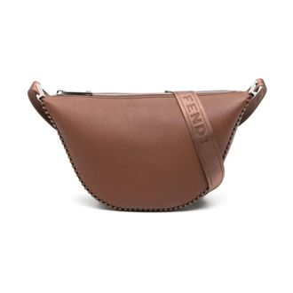 Fendi Tassen, Heren, Bruin, ONE Size, Leer, Melon Kleine Schoudertas