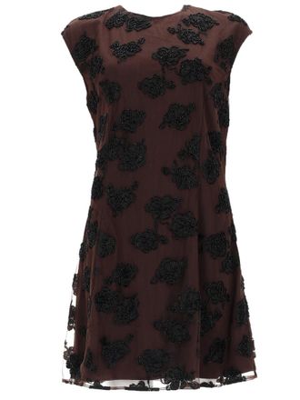 Rotate Fitted Cap Sleeves Appliqu&eacute; Dress