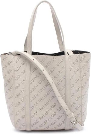 Balenciaga 2010-2025 XXS Everyday Perforated Leather Shopping Tote Bag satchel - Bianco