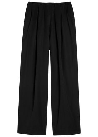 Khaite Kaia Wide-leg Wool Trousers - Black - 8 (UK12 / M)