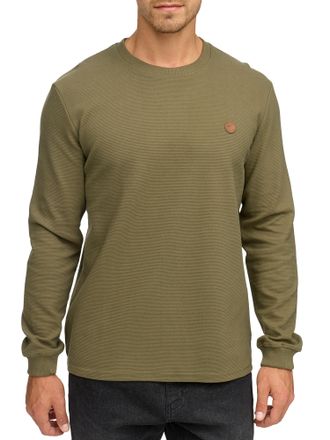 Indicode Sweatshirt INDICODE INSalupe, Herren, Gr. XXL, schwarz olive, Sweatware, Obermaterial: 100% Baumwolle, unifarben, regular fit h&uuml;ftlang, Rundhals, Swea