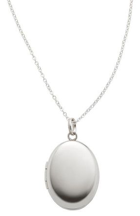 Made by Mary Oval Locket Necklace in Silver at Nordstrom
