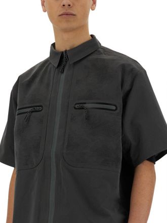 Alpha Industries Laser-Cut Polyester Shirt - Gray