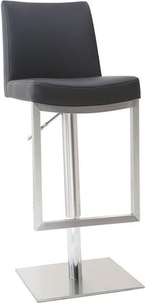 Miliboo Taburete de bar diseño contemporáneo - metal y pu negro - kyle