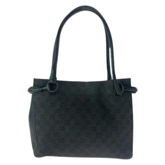 Gucci Pre-owned Handbags, female, Black, Size: ONE SIZE Pre-owned Canvas Handbag