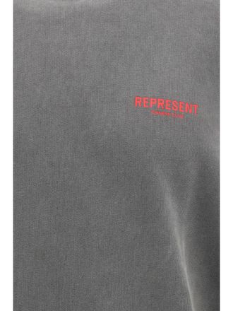 Represent Mens Hoodie Owners Club Washed Black Cotton Sweatshirts Sweater