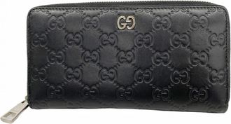 Gucci Black Leather Long Wallet (Bi-Fold) (Pre-Owned)