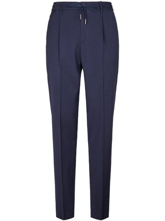 Tagliatore Tailored Blue Trousers with Textured Fabric Surface