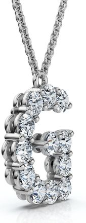 Pompeii3 1Ct Diamond Initial G Pendant 14k Gold 18 Necklace Lab Grown 5/8 Tall