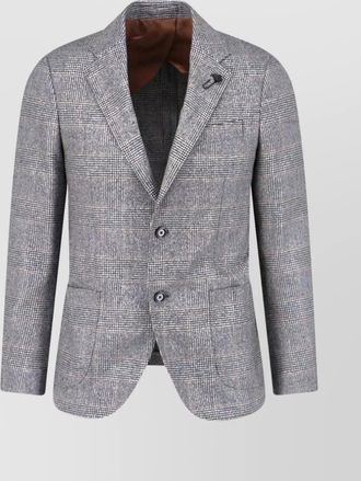 Lardini check pattern front pockets long sleeves