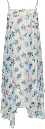 Tory Burch Printed Silk Dress - Dames - Casual kleedjes - Blauw - S - Polyester - Kleedjes