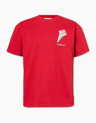 Casablanca Mens Mens Red Casablanca Leaning Column Print T-Shirt - Size: 40