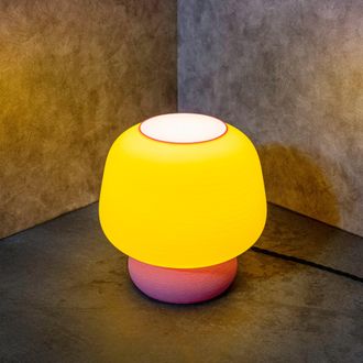 Jonathan Y Designs Mushroom 10 Modern Classic Plant-Based PLA 3D Printed Dimmable LED Table Lamp, White/Green