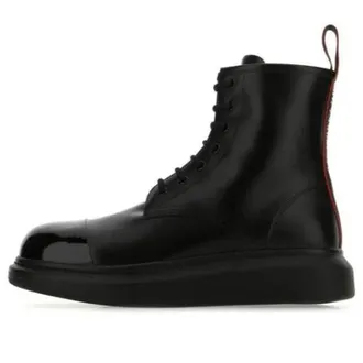 Alexander McQueen Patent Leather Platform Boots Black 663528WHX5R1324