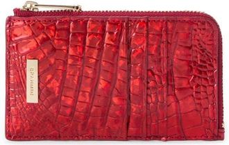 Brahmin Lennon Croc Embossed Leather Card Case in Red Opal at Nordstrom