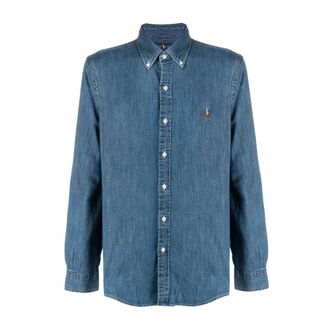 Polo Ralph Lauren Slim Fit Denim Shirt - Heren - Spijkeroverhemden - Blauw - 2XL - Denim - Overhemden