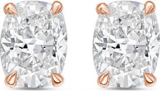 Diana M. Jewels 14Kt Rose Gold 15.00 cts Lab Grown Elongated Cushion Cut Diamond Studs