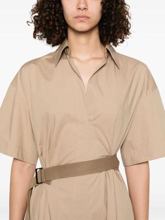 Brunello Cucinelli Womens Poplin Midi Dress Beige Ss25 W