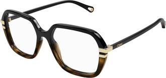 Chlo&eacute; Zwart Havana Brillen Montuur - unisex - Brillen - Bruin - 55 MM - Accessoires