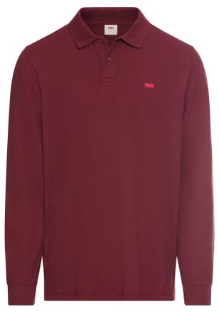 Levi's Langarm-Poloshirt LEVIS, Herren, Gr. XL, tawny port, Jersey, Obermaterial: 96% Baumwolle, 4% Elasthan, regular fit normal, ohne Ausschnitt, B&uuml;ndchen, 