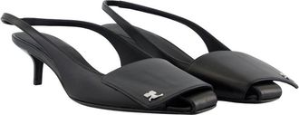 Courr&egrave;ges Womens Slingback Pump Black Calfskin