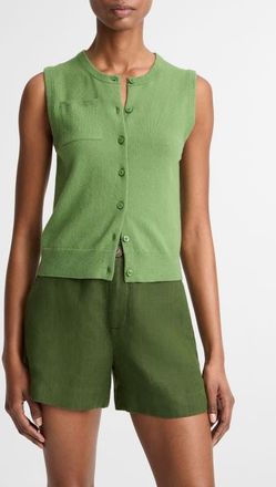 Vince Button Front Sweater Vest in Garden at Nordstrom, Size Xx-Small