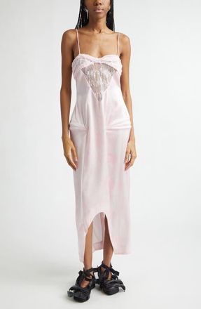 Collina Strada Prima Satin & Lace Column Gown in Pink Picnic at Nordstrom, Size X-Small