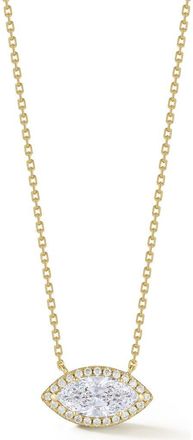 Glaze Jewelry Marquise Cut Moissanite Halo Pendant Necklace in Gold at Nordstrom Rack